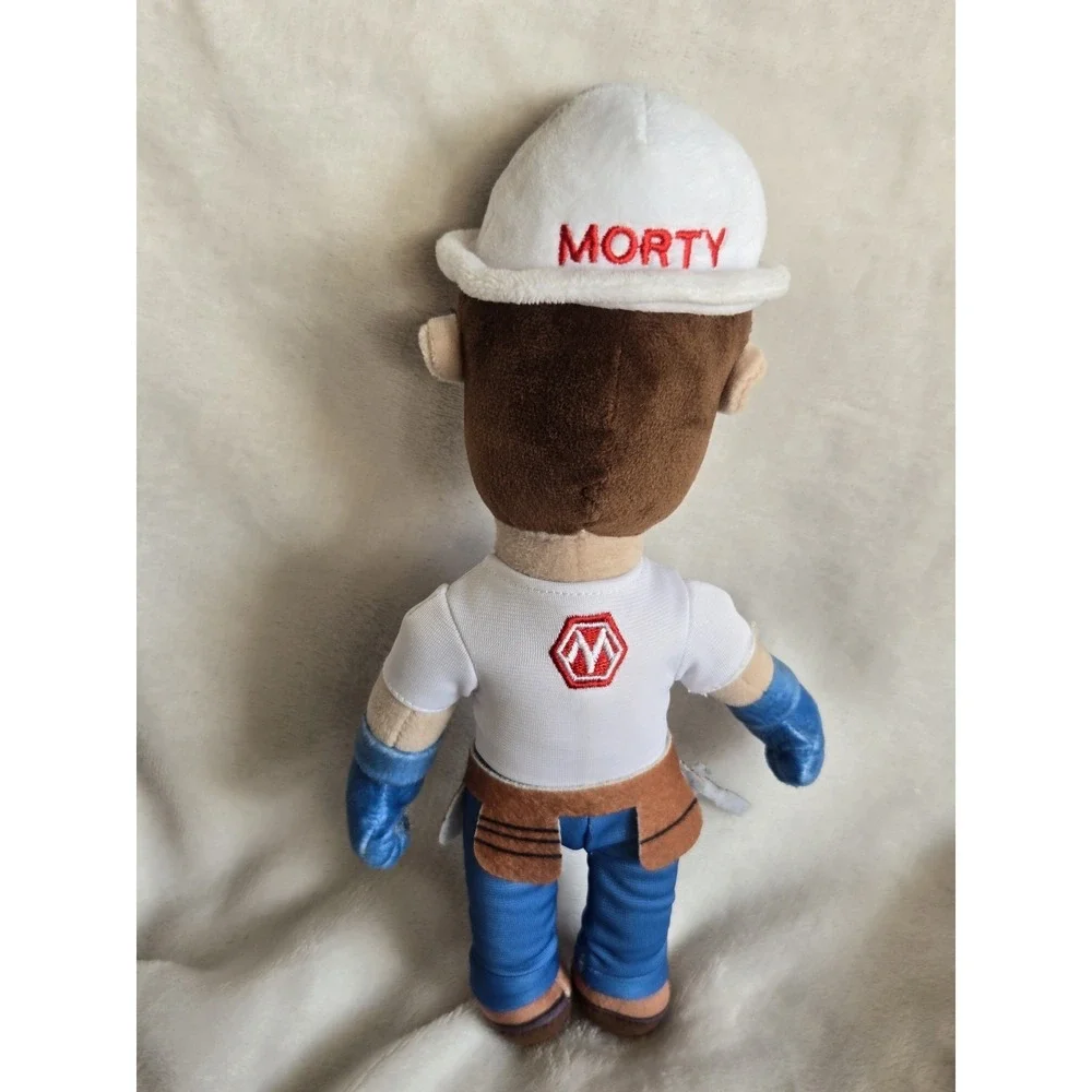 Morty Construction Worker Mascot Plush Doll Hard Hat‎ Tool Belt Advertising Toy